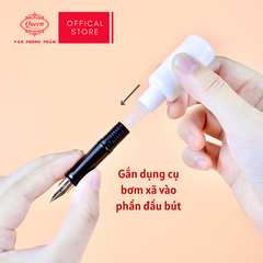 Queen - Bộ Phụ Kiện Bút Máy FPA-01 (1 Ngòi Trơn, 1 Ngòi Nét Hoa, 1 Bơm vệ sinh) (Sử dụng cho bút máy FP17) (24 Bộ/Hộp)