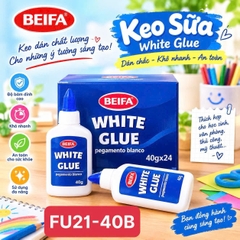 Beifa - Keo Sữa Hồ Dán Giấy 40g FU21-40B (24 Lọ/Hộp, 12 Hộp/Thùng)
