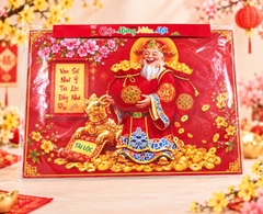 Tranh Tráng Gương 53*76 (Hình Thần Tài, Phật Di Lặc, Dê Sum Vầy, Ông Thọ)