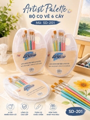 Bộ Cọ Vẽ 6 Cây SD201; SD202; SD203 (240 Vỉ/ Thùng)