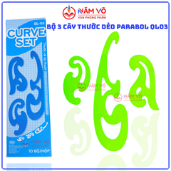Win Q Bộ 3 Cây Thước Parabol Lớn QL03 (10 Bộ/ Hộp; 5 Hộp/ Lốc)