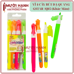 G-Star Bút Dạ Quang SJ-05 (Vàng, Hồng, Cam, Lá) (4 Cây Khác Màu/Vĩ) (24 Vĩ/Lốc; 8 Lốc/Thùng)