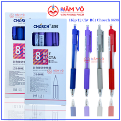 Bút Chosch Mực Nước CS8698 (Xanh, Tím, Đỏ, Đen) (12 Cây/Hộp; 12 Hộp/ Lốc; 12 Lốc/Thùng)
