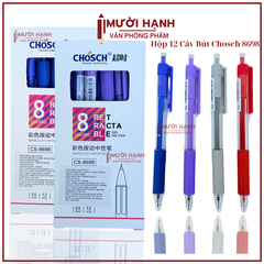 Bút Chosch Mực Nước CS8698 (Xanh, Tím, Đỏ, Đen) (12 Cây/Hộp; 12 Hộp/ Lốc; 12 Lốc/Thùng)