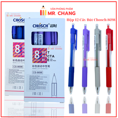 Bút Chosch Mực Nước CS8698 (Xanh, Tím, Đỏ, Đen) (12 Cây/Hộp; 12 Hộp/ Lốc; 12 Lốc/Thùng)