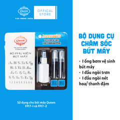 Queen - Bộ Phụ Kiện Bút Máy FPA-01 (1 Ngòi Trơn, 1 Ngòi Nét Hoa, 1 Bơm vệ sinh) (Sử dụng cho bút máy FP17) (24 Bộ/Hộp)
