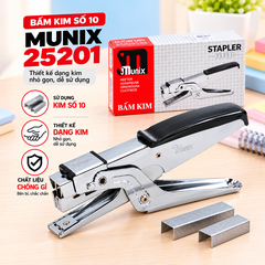 Munix - Máy Bấm Kim Munix Số 10 Ấn Độ 25201 (10 Cái/ Hộp; 12 Hộp/ Thùng)