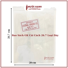 Bìa Bao Sách Kiếng Trong DÀY Khổ 26.7 (10 Tờ/Cuộn; 100 Tờ/Xấp; 30 Xấp/ Bao)