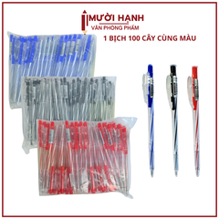 Bút Bi Aihao Đầu Bấm 207 BỊCH (100 Cây/ Bịch; 32 Bịch/Thùng)