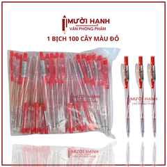 Bút Bi Aihao Đầu Bấm 207 BỊCH (100 Cây/ Bịch; 32 Bịch/Thùng)