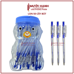 Bút Bi Aihao XANH 207 Lon Gấu (50 Cây/Lon; 30 Lon/Thùng)