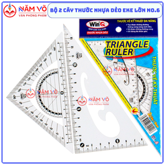 Win Q Thước Dẻo Êke Lớn Số 6 NO6 (1 Bộ/Cặp; 50 Cặp/Hộp)