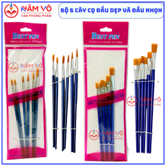 Cọ Vẽ 6 Cây DẸP và NHỌN JX (6 Cây/Vĩ ; 600 Vĩ/Thùng)