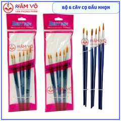 Cọ Vẽ 6 Cây DẸP và NHỌN JX (6 Cây/Vĩ ; 600 Vĩ/Thùng)
