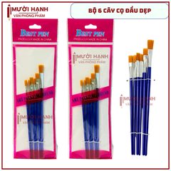Cọ Vẽ 6 Cây DẸP và NHỌN JX (6 Cây/Vĩ ; 600 Vĩ/Thùng)