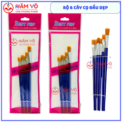 Cọ Vẽ 6 Cây DẸP và NHỌN JX (6 Cây/Vĩ ; 600 Vĩ/Thùng)