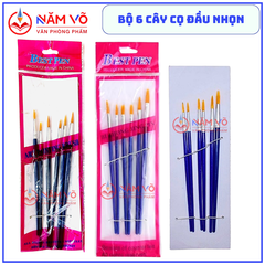Cọ Vẽ 6 Cây DẸP và NHỌN JX (6 Cây/Vĩ ; 600 Vĩ/Thùng)