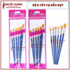 Cọ Vẽ 6 Cây DẸP và NHỌN JX (6 Cây/Vĩ ; 600 Vĩ/Thùng)