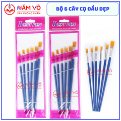 Cọ Vẽ 6 Cây DẸP và NHỌN JX (6 Cây/Vĩ ; 600 Vĩ/Thùng)