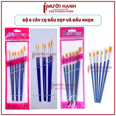 Cọ Vẽ 6 Cây DẸP và NHỌN JX (6 Cây/Vĩ ; 600 Vĩ/Thùng)