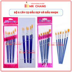 Cọ Vẽ 6 Cây DẸP và NHỌN JX (6 Cây/Vĩ ; 600 Vĩ/Thùng)