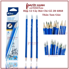 Bút Chì Gỗ 2B 6868 (12 Cây/ Hộp; 6 Hộp/ Lốc; 40 Lốc/ Thùng)