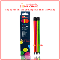 Bút Chì Gỗ Dạ Quang Có Gôm 8801 (12 Cây/ Hộp; 12 Hộp/ Lốc; 240 Hộp/ Thùng)