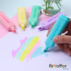 TL -  Bút Dạ Quang màu Pazto Lớn rửa được FO-HL009/VN Hộp 5 Cây khác màu (Đỏ, Tím, Xanh Lá, Xanh Ngọc, Vàng) (10 Cây/Hộp)