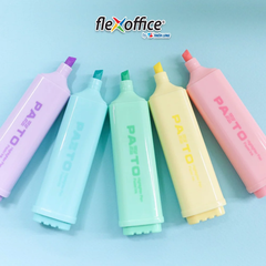 TL -  Bút Dạ Quang màu Pazto Lớn rửa được FO-HL009/VN Hộp 5 Cây khác màu (Đỏ, Tím, Xanh Lá, Xanh Ngọc, Vàng) (10 Cây/Hộp)