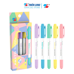 TL -  Bút Dạ Quang màu Pazto Nhỏ rửa được HL-016 (Đỏ, Tím, Xanh Lá, Xanh Ngọc, Vàng) (5 cây/Hộp)