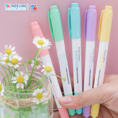 TL -  Bút Dạ Quang màu Pazto Nhỏ rửa được HL-016 (Đỏ, Tím, Xanh Lá, Xanh Ngọc, Vàng) (5 cây/Hộp)