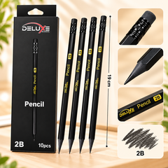 Bút Chì Gỗ 2B Deluxe 50-50 (10 Cây/Hộp, 24 Hộp/Lốc, 144 Hộp/Thùng)
