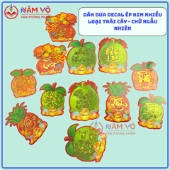 [HÌNH] Decal Dán Dưa Ép Kim Có Keo Hình Trái Cây Trang Trí Dán Dưa (10 Tờ/ Xấp; 10 Xấp/ Bịch)