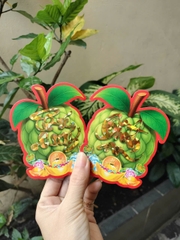 [HÌNH] Decal Dán Dưa Ép Kim Có Keo Hình Trái Cây Trang Trí Dán Dưa (10 Tờ/ Xấp; 10 Xấp/ Bịch)