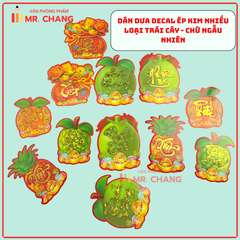 [HÌNH] Decal Dán Dưa Ép Kim Có Keo Hình Trái Cây Trang Trí Dán Dưa (10 Tờ/ Xấp; 10 Xấp/ Bịch)
