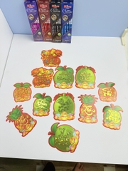 [HÌNH] Decal Dán Dưa Ép Kim Có Keo Hình Trái Cây Trang Trí Dán Dưa (10 Tờ/ Xấp; 10 Xấp/ Bịch)