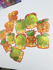 [HÌNH] Decal Dán Dưa Ép Kim Có Keo Hình Trái Cây Trang Trí Dán Dưa (10 Tờ/ Xấp; 10 Xấp/ Bịch)