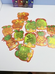 [HÌNH] Decal Dán Dưa Ép Kim Có Keo Hình Trái Cây Trang Trí Dán Dưa (10 Tờ/ Xấp; 10 Xấp/ Bịch)