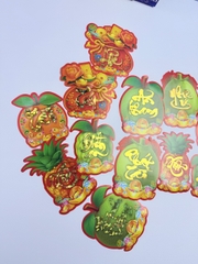 [HÌNH] Decal Dán Dưa Ép Kim Có Keo Hình Trái Cây Trang Trí Dán Dưa (10 Tờ/ Xấp; 10 Xấp/ Bịch)
