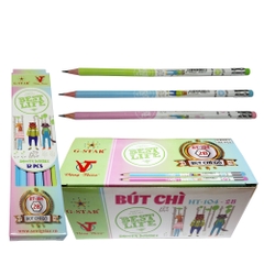 G-Star Bút chì đen HT104 2B (thân lục giác, hình thú, có gôm) (12 Cây/Hộp; 12 Hộp/ Lốc; 12 Lốc/ Thùng)