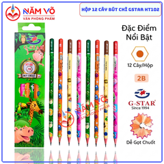 G-Star Bút Chì Đen Thân Gỗ 2B HT-102 (Không gôm) (12 Cây/ Hộp; 12 Hộp/ Lốc; 20 Lốc/ Thùng)