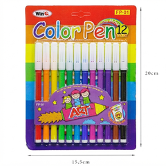 WinQ Bút lông 12 màu FP01 (5 Vỉ/ Lốc; 120 Vỉ/ Thùng)