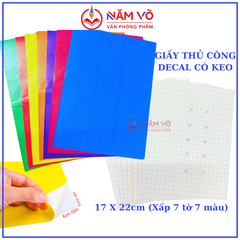 Giấy Thủ Công Khổ (17x21) DECAL CÓ KEO DÁN (7 Tờ/ Xấp)