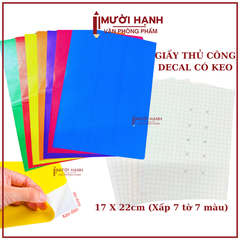 Giấy Thủ Công Khổ (17x21) DECAL CÓ KEO DÁN (7 Tờ/ Xấp)
