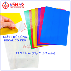 Giấy Thủ Công Khổ (17x21) DECAL CÓ KEO DÁN (7 Tờ/ Xấp)
