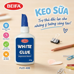 Beifa - Keo Sữa Hồ Dán Giấy 40g FU21-40B (24 Lọ/Hộp, 12 Hộp/Thùng)