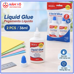 Beifa - Set 2 Chai Keo Nước Dán Đa Năng FU57-36A (2 Lọ/Vỉ, 120 Vỉ/Thùng)