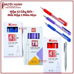 Bút 8698 King/ T8 (Xanh, Tím, Đỏ, Đen) (12 Cây/Hộp; 16 Hộp/Lốc; 192 Hộp/Thùng)