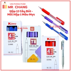 Bút 8698 King/ T8 (Xanh, Tím, Đỏ, Đen) (12 Cây/Hộp; 16 Hộp/Lốc; 192 Hộp/Thùng)