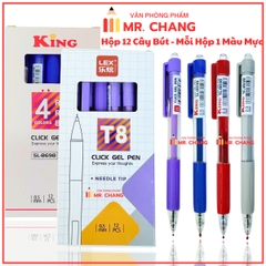 Bút 8698 King/ T8 (Xanh, Tím, Đỏ, Đen) (12 Cây/Hộp; 16 Hộp/Lốc; 192 Hộp/Thùng)
